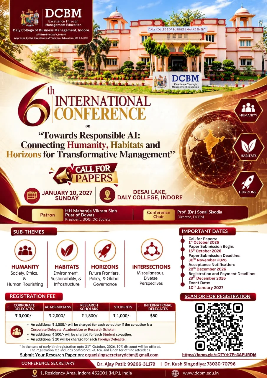 6th International Conference, DCBM Indore